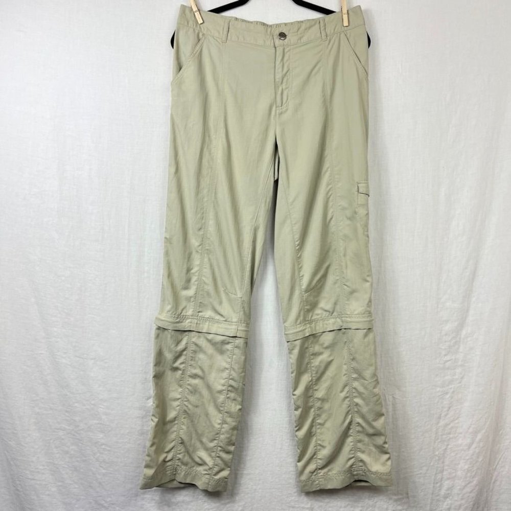 Columbia Omni Shade Nylon Convertible Pants Womens 10 Khaki Cargo Packable 33x32